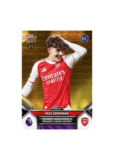 Max Dowman – Premier League Topps NOW® 2025-26 – Karta 156 1/1